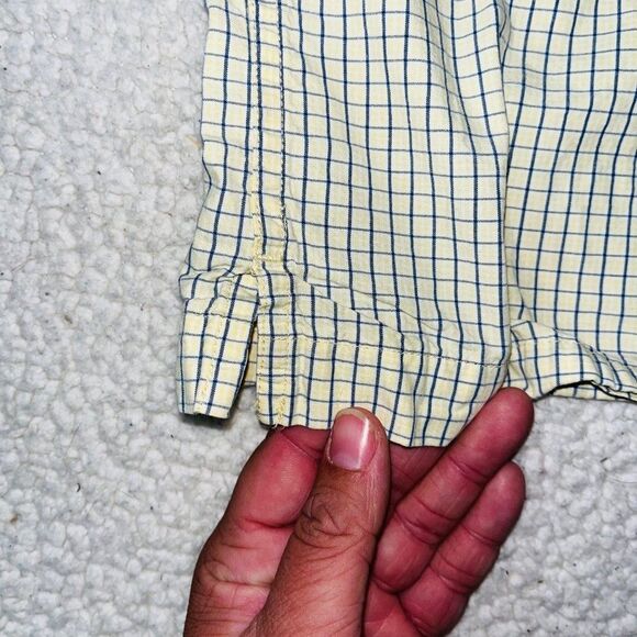 Gap Factory Store Short Sleeve Button Down Shirt Yellow Men L Outdoor Golf Work - Picture 4 of 5